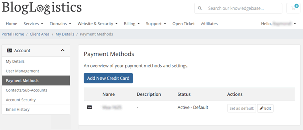 Edit or add credit cards for your payment method